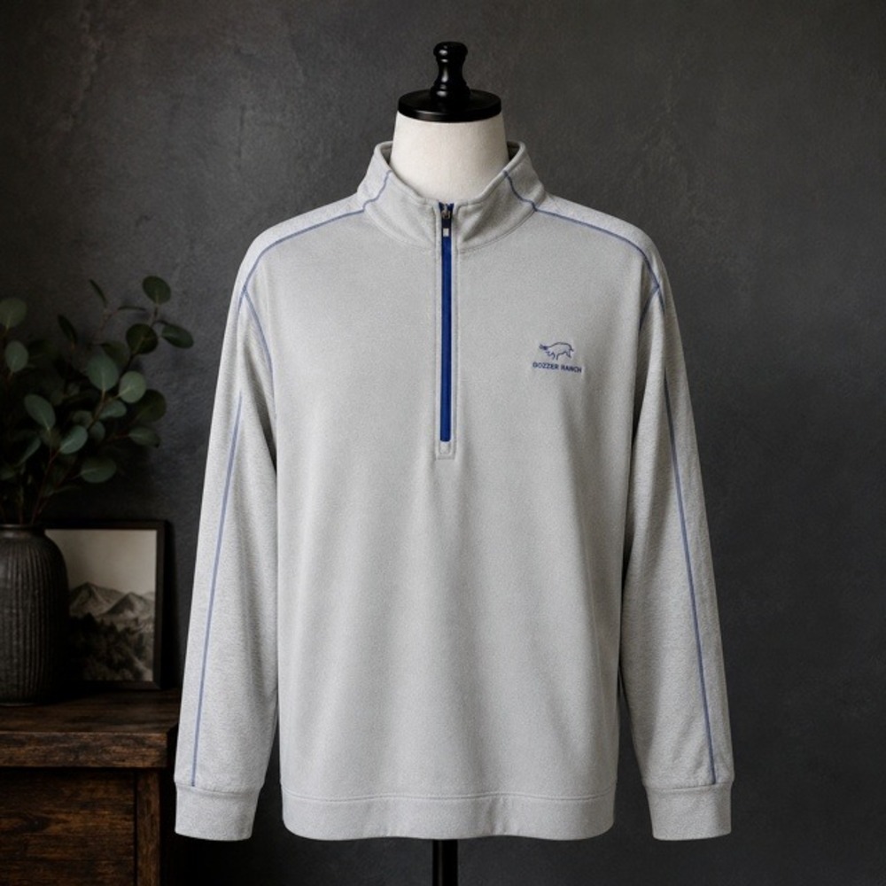 FootJoy Gozzer Ranch Golf 1/2 Zip Pullover Men's XL Gray Blue NWT